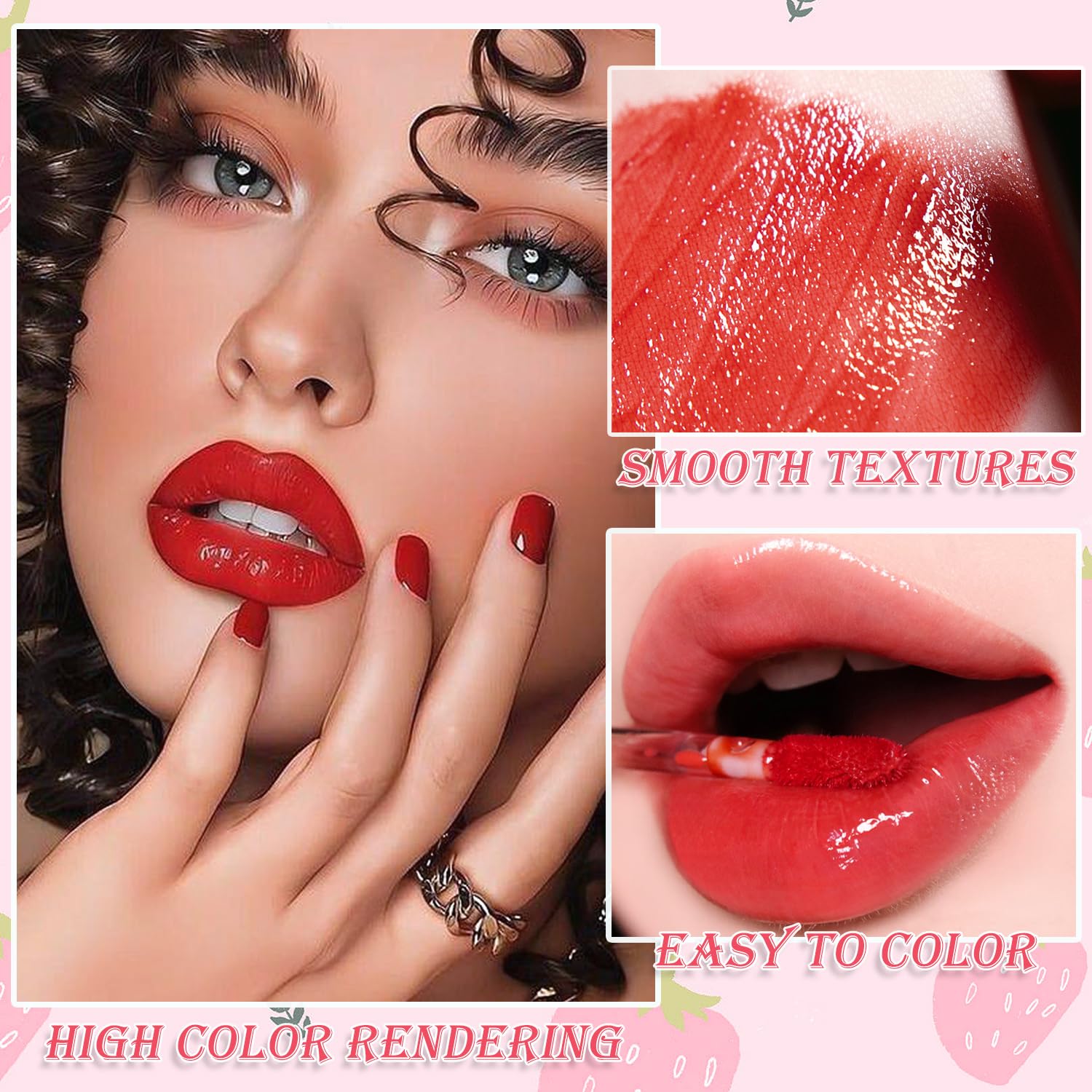 Yishifa 6 Colors Lip Tint Stain Mini Liquid Lipstick, Korean Lip Gloss Moisturizing Natural Velvet Lip Tint, Waterproof Longwear Liquid Blush & Lip Stain, Vivid Color