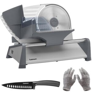 cuisinart fs-75b kitchen pro deli food slicer, 7.5-inch blade bundle with cuisinart classic nonstick edge 6" chef's knife and deco gear food grade kitchen safety cut resistant stretch fit gloves