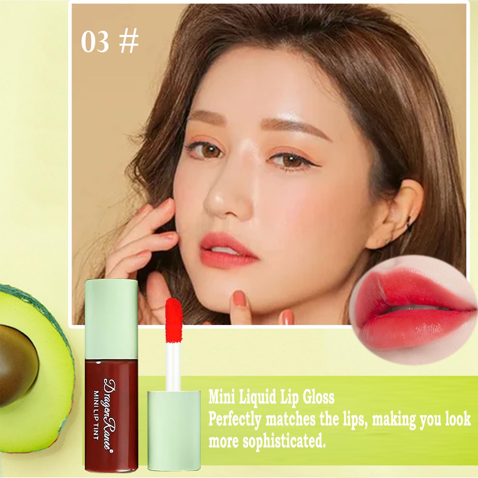 6 Colors Lip Tint Stain Set, Korean Lip Gloss Lip Tint Stain Plumping Mini Liquid Lipstick, Multi-use Lip and Cheek Tint Gloss, Long lasting Non-Stick Cup Waterproof High Pigment Lip Tint Makeup