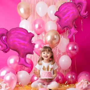 7 PCS Pink Balloon, Pink Girl Balloons Hot Pink Balloon for Pink Princess Doll Theme Party Girl Birthday Baby Shower Princess Themed decorations