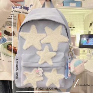 irLocy Star Backpack Y2K Backpack Preppy Backpack Aesthetic Backpack Kawaii Cute Back to College Preppy Y2K Accessories (black)