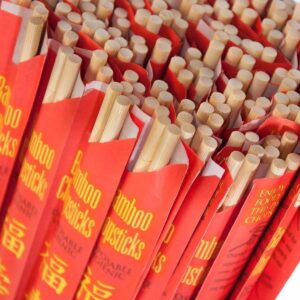 royalna 100 pairs palillos uv treated premium disposable bamboo chopsticks sleeved and separated (bamboo, 100 pairs)