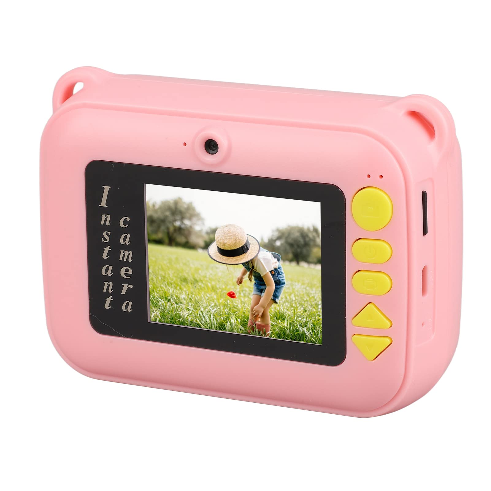 Digital Camera Colorful Kids Selfie Camera Outdoor Viewing for Girls (Pink)