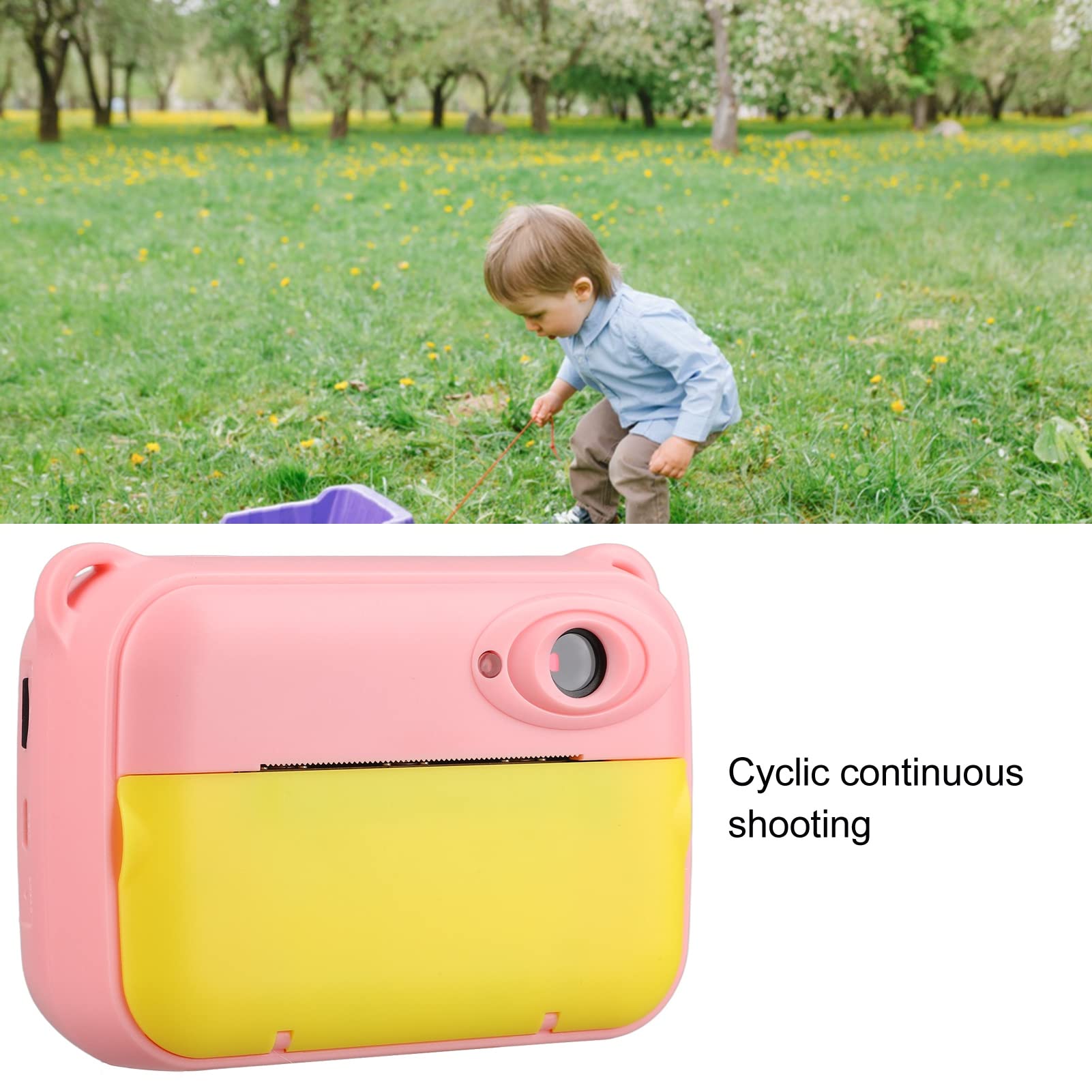 Digital Camera Colorful Kids Selfie Camera Outdoor Viewing for Girls (Pink)