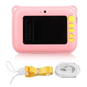 Digital Camera Colorful Kids Selfie Camera Outdoor Viewing for Girls (Pink)