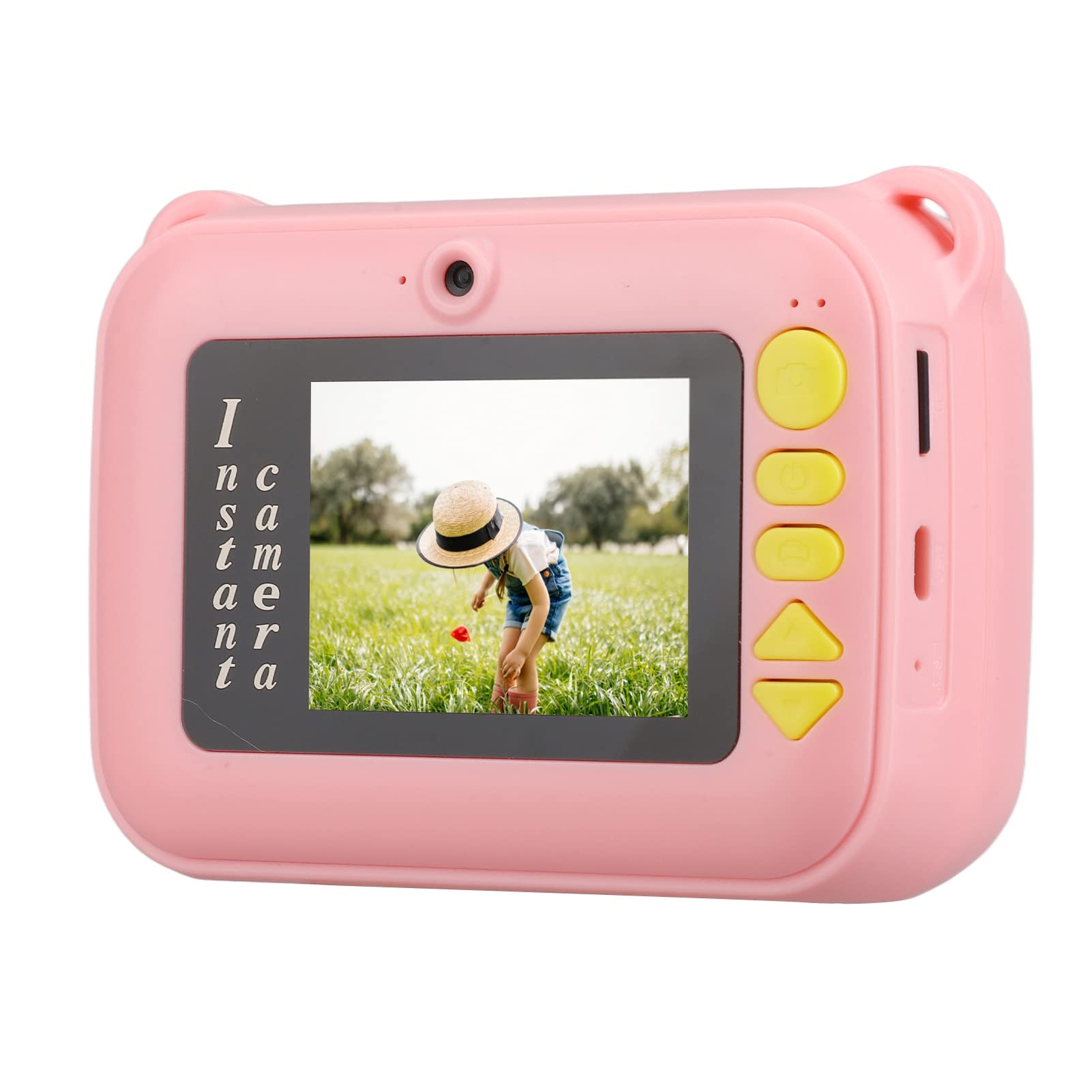 Digital Camera Colorful Kids Selfie Camera Outdoor Viewing for Girls (Pink)