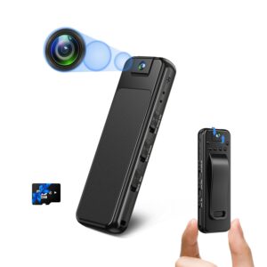 small body camera ture 1080p full hd ,mini body camera with 64gb memory card,premium portable body camera with night vision and motion detection wearable for office, law enforcement, security guard