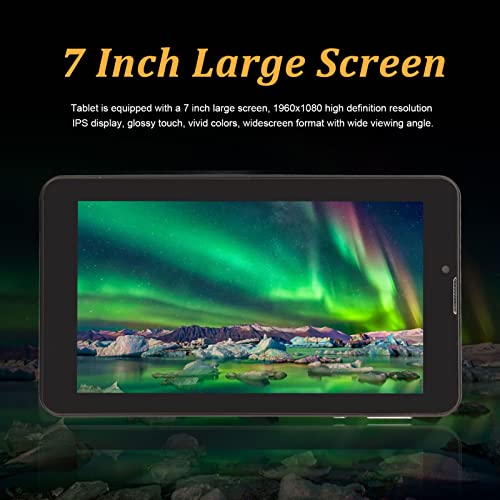 HEEPDD Tablet PC, 1960x1080 HD 7 Inch Tablet Front 500W Rear 800W Black Expandable Up to 128GB 4GB 32GB 6000mAh Capacity for Android 10.0 for Playing Games (US Plug)