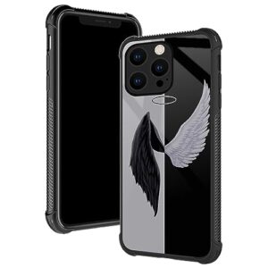tnxee case compatible with iphone 13 pro max,angel and demon 13 pro max cases for boys/men,four corners shock absorption non-slip soft tpu bumper frame case compatible with iphone 13 pro max 6.7 inch