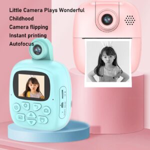 Kids Digital Printing Camera, 24MP 720P HD Recording Kids Digital Printing Camera for Travel (Pink)