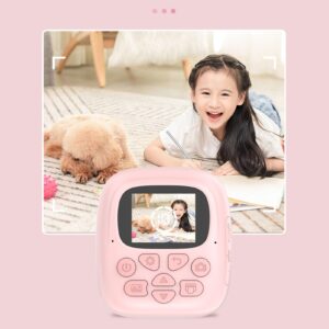 Kids Digital Printing Camera, 24MP 720P HD Recording Kids Digital Printing Camera for Travel (Pink)