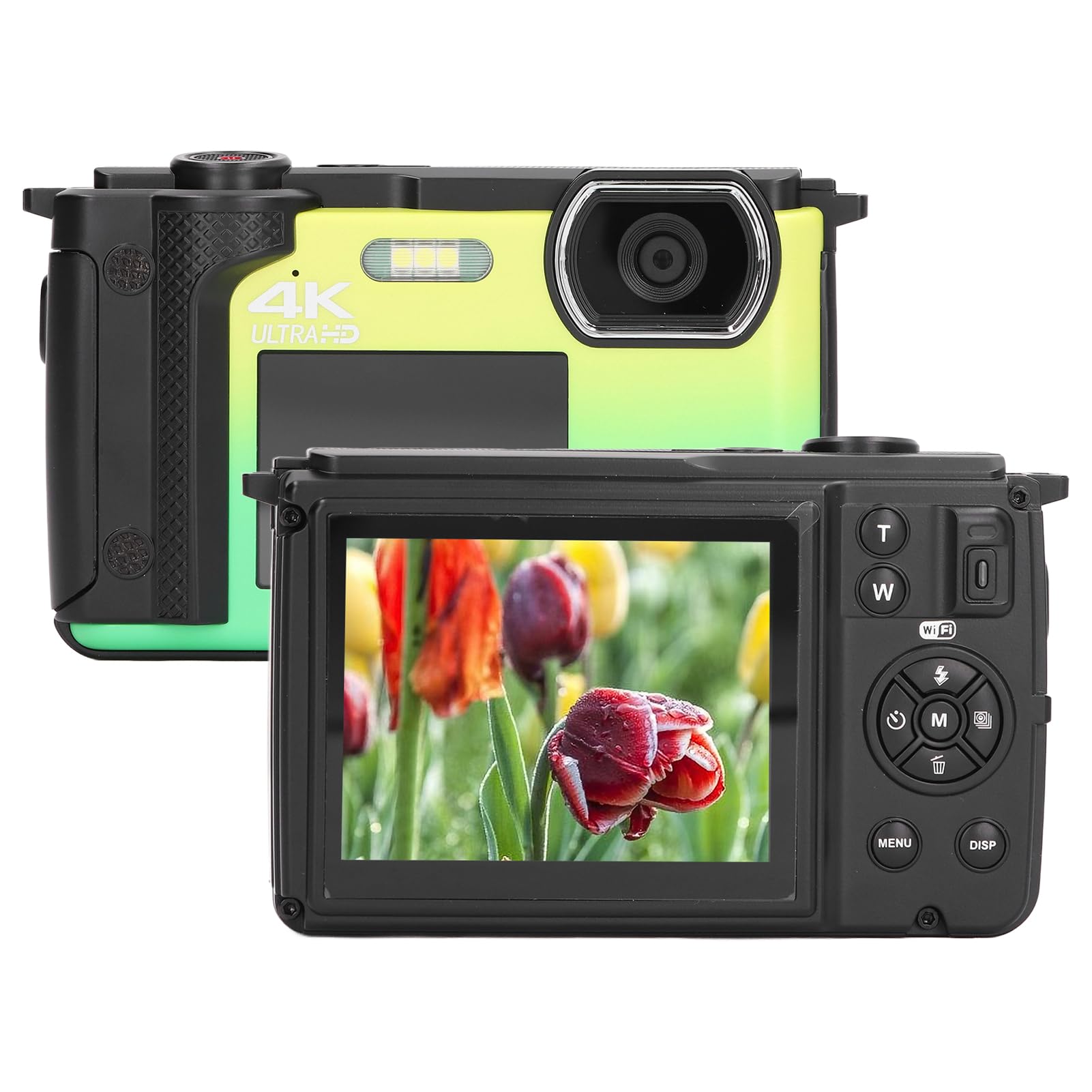 4K Digital Camera, 64MP 16X Zoom Dual Screens Anti Shake Video Camera, WiFi Point and Shoot Camera with Built in Flash & Timer Selfie Function, for Beginners Kids Teens Gift