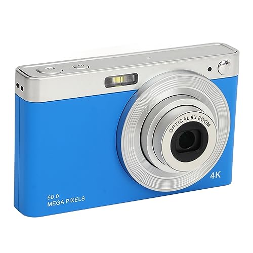 4K Digital Camera, Full HD 50MP 16X Digital Zoom Compact Point and Shoot Camera, Lightweight Small Vlogging Video Camera with Built in Flash & Filters, for Beginners Kids Teens