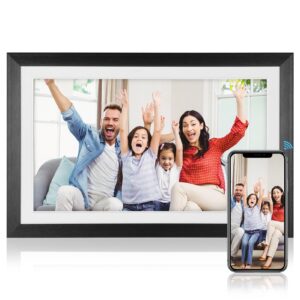 Electric Album, 100‑240 V, Auto Photo Rotation, 15.6 in. Electric Photo Frame Wooden Frame for Home (US Plug)