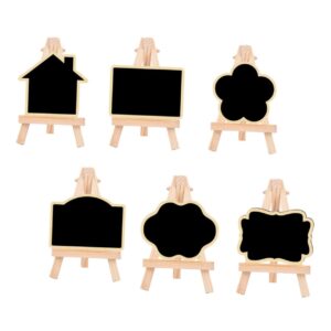 garneck 6pcs valentine's day message board mini message board easel stand chalkboard message blackboard wooden message board with easel stand message board signs pine wood household card