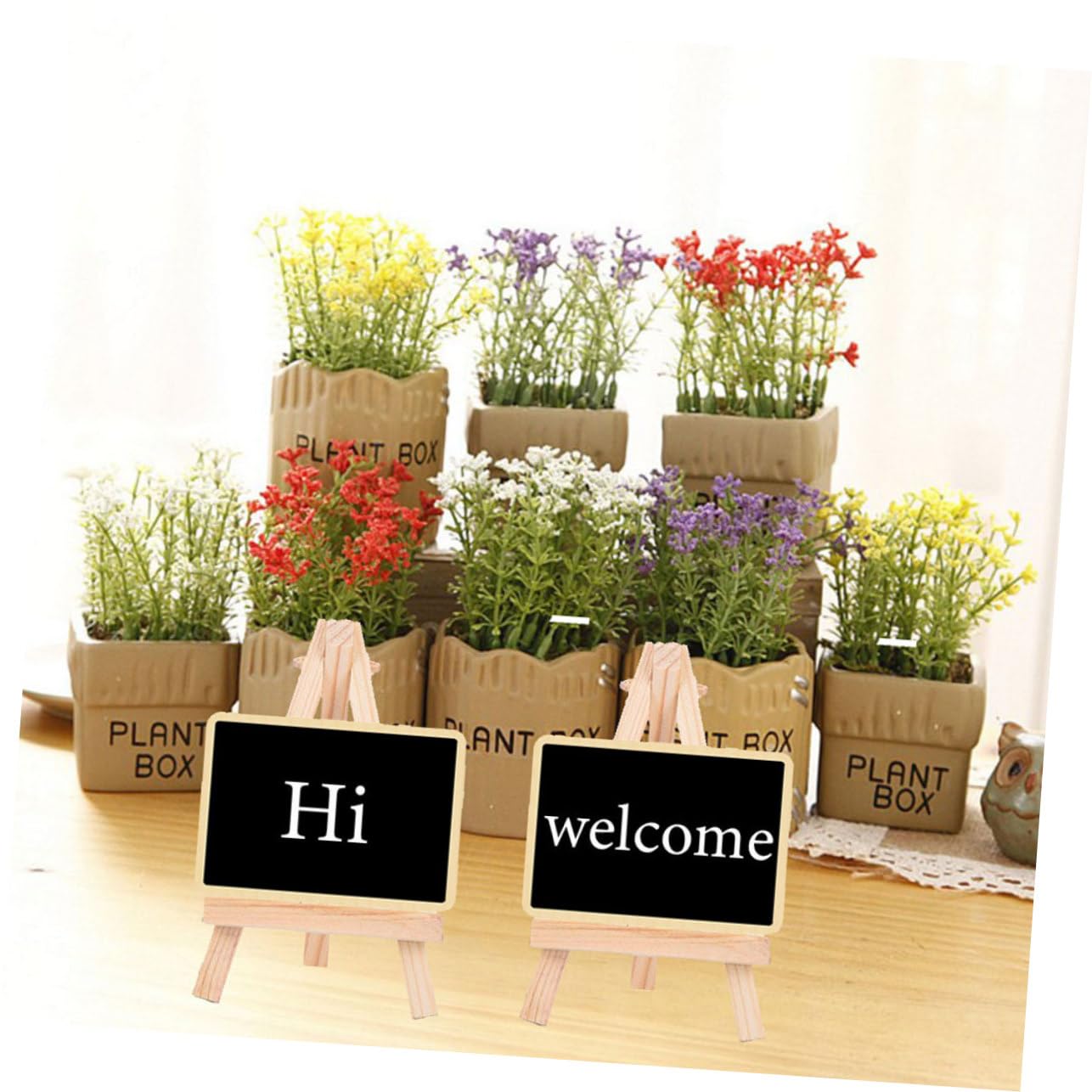 Garneck 6pcs Valentine's Day Message Board Mini Message Board Easel Stand Chalkboard Message Blackboard Wooden Message Board with Easel Stand Message Board Signs Pine Wood Household Card
