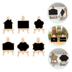 Garneck 6pcs Valentine's Day Message Board Mini Message Board Easel Stand Chalkboard Message Blackboard Wooden Message Board with Easel Stand Message Board Signs Pine Wood Household Card