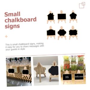 Garneck 6pcs Valentine's Day Message Board Mini Message Board Easel Stand Chalkboard Message Blackboard Wooden Message Board with Easel Stand Message Board Signs Pine Wood Household Card