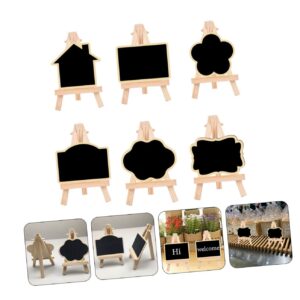 Garneck 6pcs Valentine's Day Message Board Mini Message Board Easel Stand Chalkboard Message Blackboard Wooden Message Board with Easel Stand Message Board Signs Pine Wood Household Card