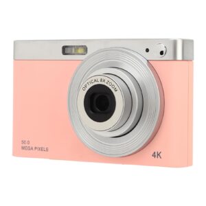 compact camera, 50mp fill light portable digital camera, 2.88 inch hd ips screen, 16x zoom antishake for travel (pink)
