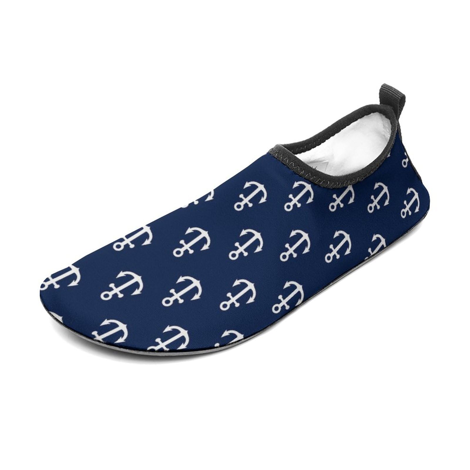 Water Shoes for Women and Men Quick-Dry Aqua Socks Swim Beach Womens Mens Navy Nautical Anchor Shoes for Outdoor Surfing Yoga Exercise