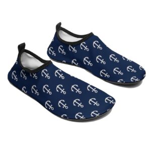 Water Shoes for Women and Men Quick-Dry Aqua Socks Swim Beach Womens Mens Navy Nautical Anchor Shoes for Outdoor Surfing Yoga Exercise