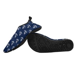 Water Shoes for Women and Men Quick-Dry Aqua Socks Swim Beach Womens Mens Navy Nautical Anchor Shoes for Outdoor Surfing Yoga Exercise