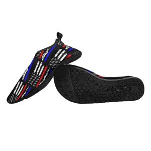 Men's Women's American Thin Red Blue Line Police Firefighter EMT Flag Water Shoes Barefoot Quick Dry Slip-on Aqua Socks for Yoga Beach Sports Swim surf