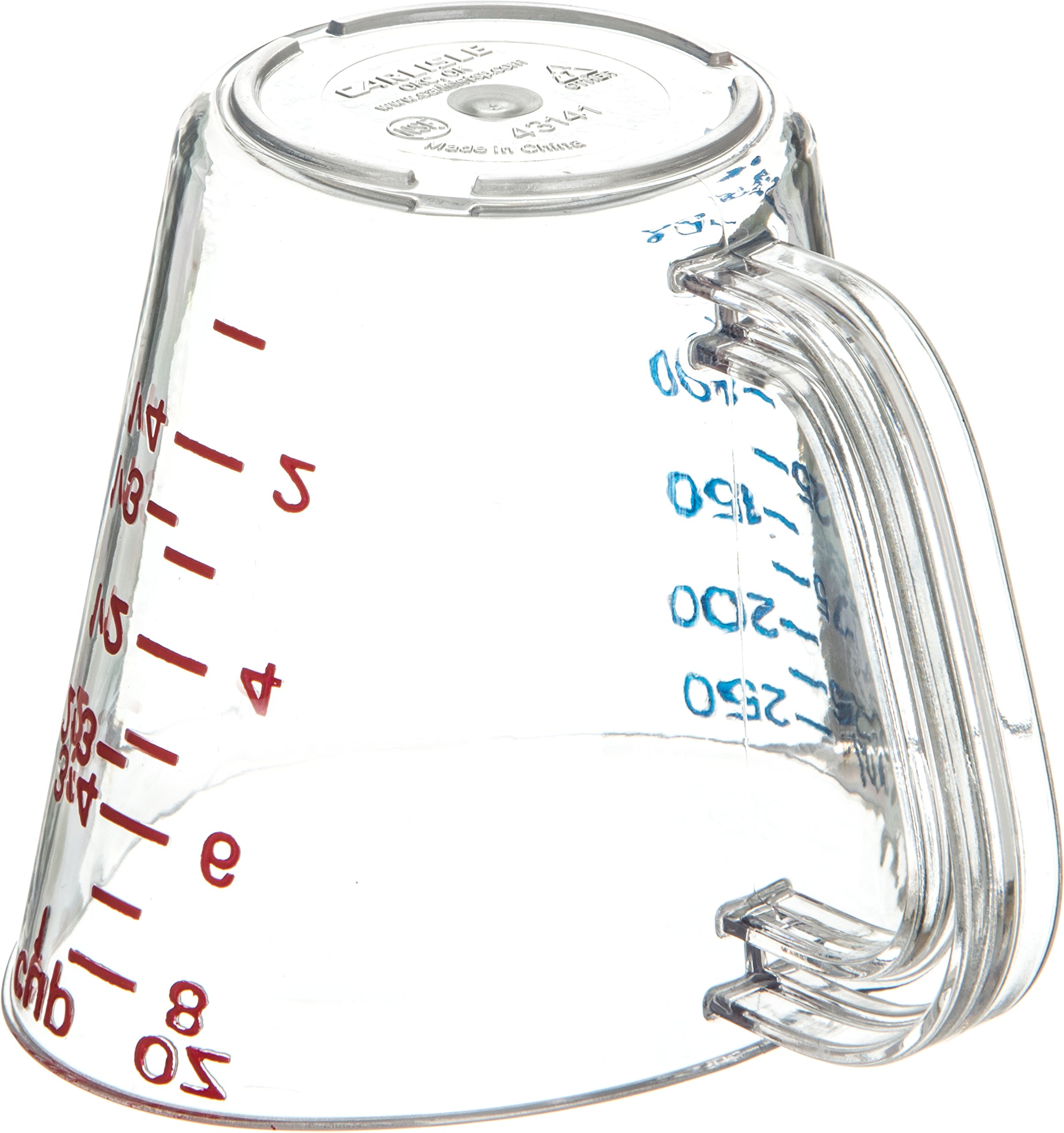 Carlisle FoodService Products 4314107 Commercial Plastic Measuring Cup, 1 Cup, Clear (Pack of 3)