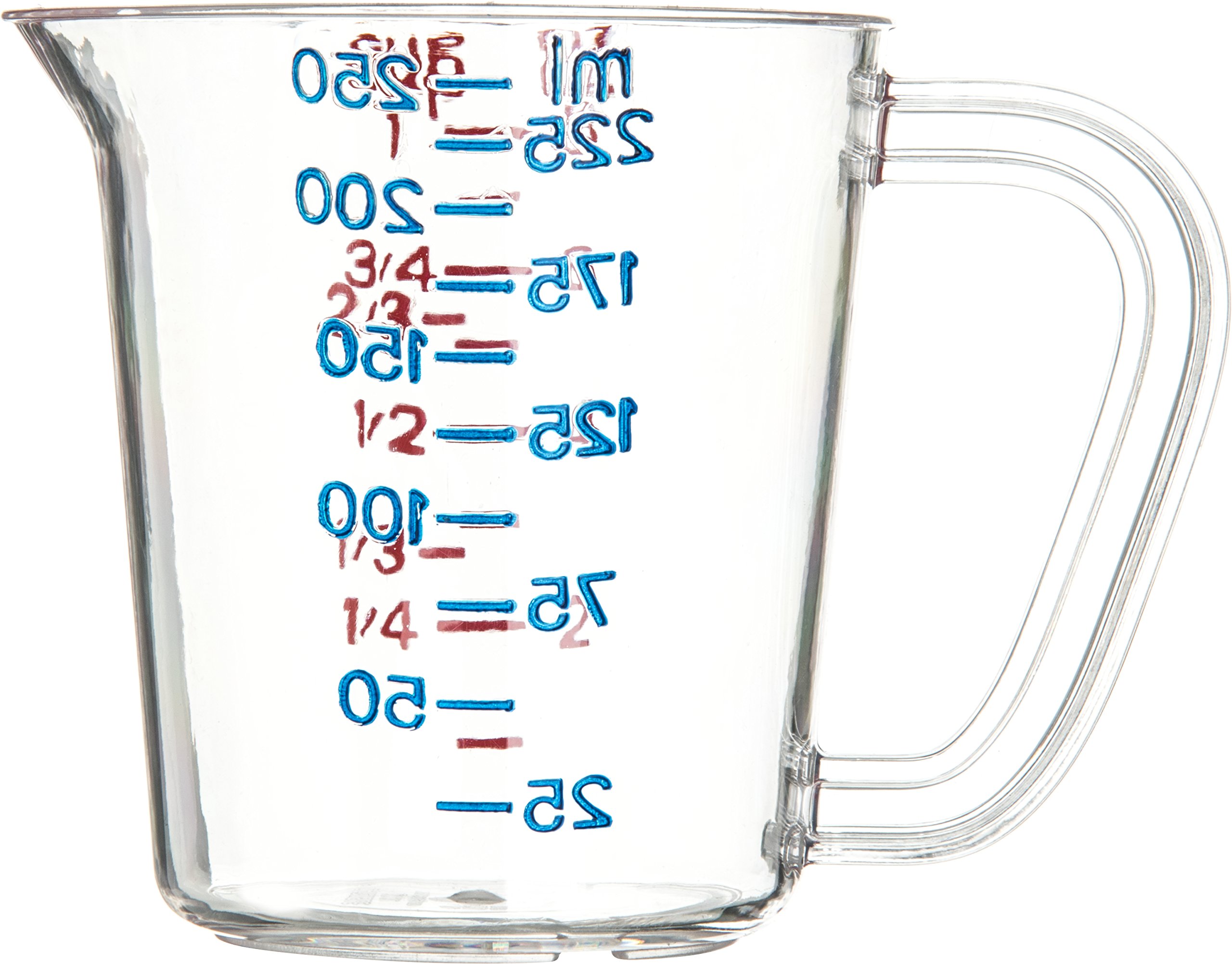 Carlisle FoodService Products 4314107 Commercial Plastic Measuring Cup, 1 Cup, Clear (Pack of 3)