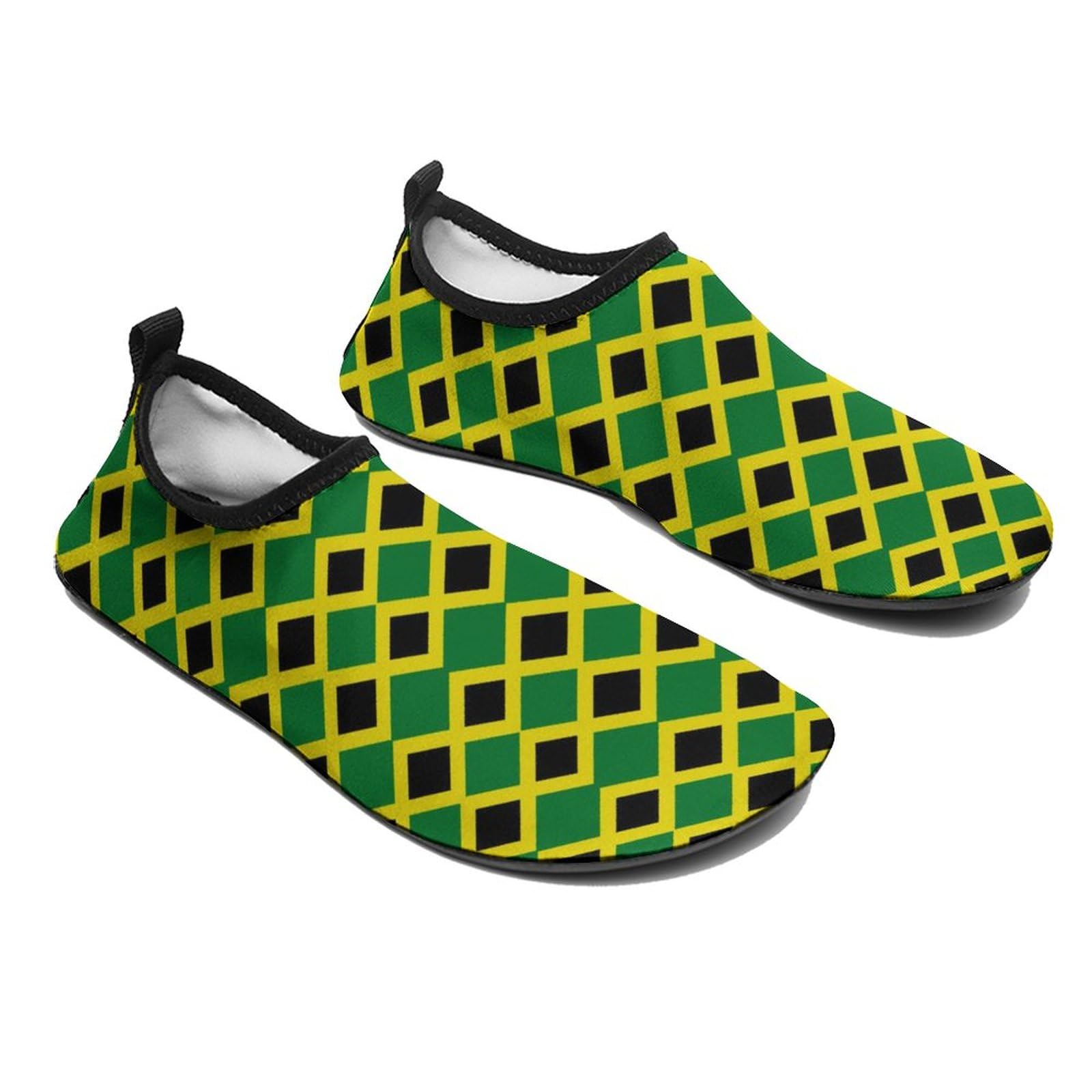 Womens Mens Quick Dry Water Shoes Summer Jamaica Jamaican Flag Barefoot Aqua Sneakers for Beach Swim Surf