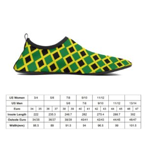 Womens Mens Quick Dry Water Shoes Summer Jamaica Jamaican Flag Barefoot Aqua Sneakers for Beach Swim Surf