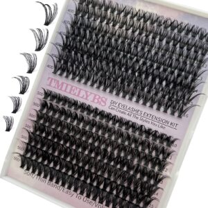 lash cluster diy 280pcs mix 40d 50d 10-16mm individual lash extension cluster lashes wispy fluffy c d curl false eyelash clusters thin band soft to diy at home by timelabs (40d+50d)