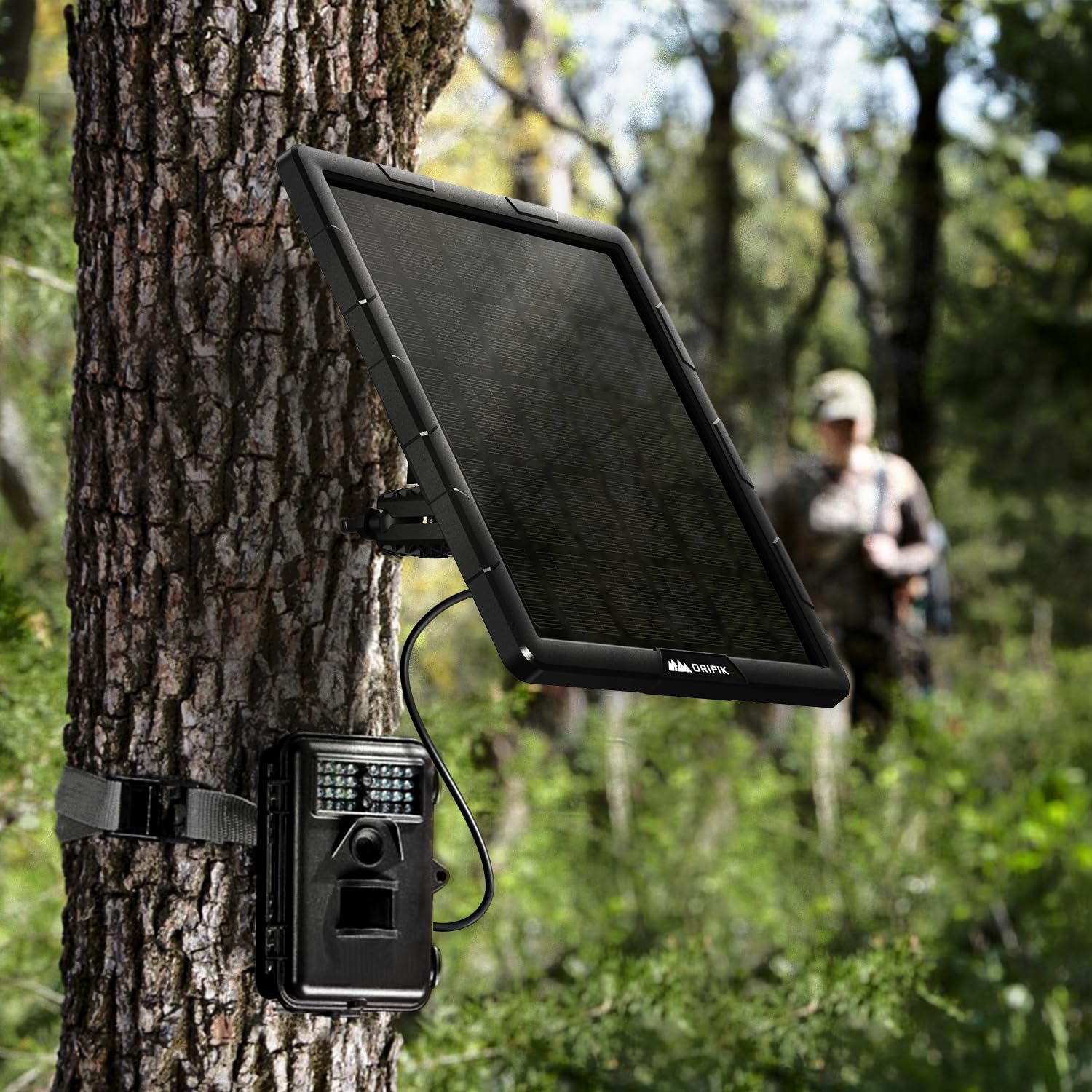 12V Solar Panel for Trail Camera - 6V Solar Panel for Game Camera 5W 6000mAh Solar Lithium Battery Charger for Trail Cam