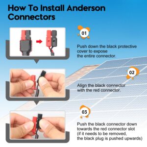 PAEKQ Anderson to DC 8mm Female Adapter Cable 1 to 2 High Power Port to 8mm Splitter Solar Connector 8mm Adapter to Anderson Y Parallel Cable Compatible with Goal Zero Jackery Anderson Powerpole