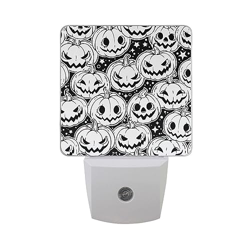 JSTEL Halloween Pumpkin Night Lights Plug into Wall Decorative Dusk to Dawn,Halloween Night Light Plug in,LED Nightlights for Bedroom Bathroom Kitchen Hallway Stairs,1