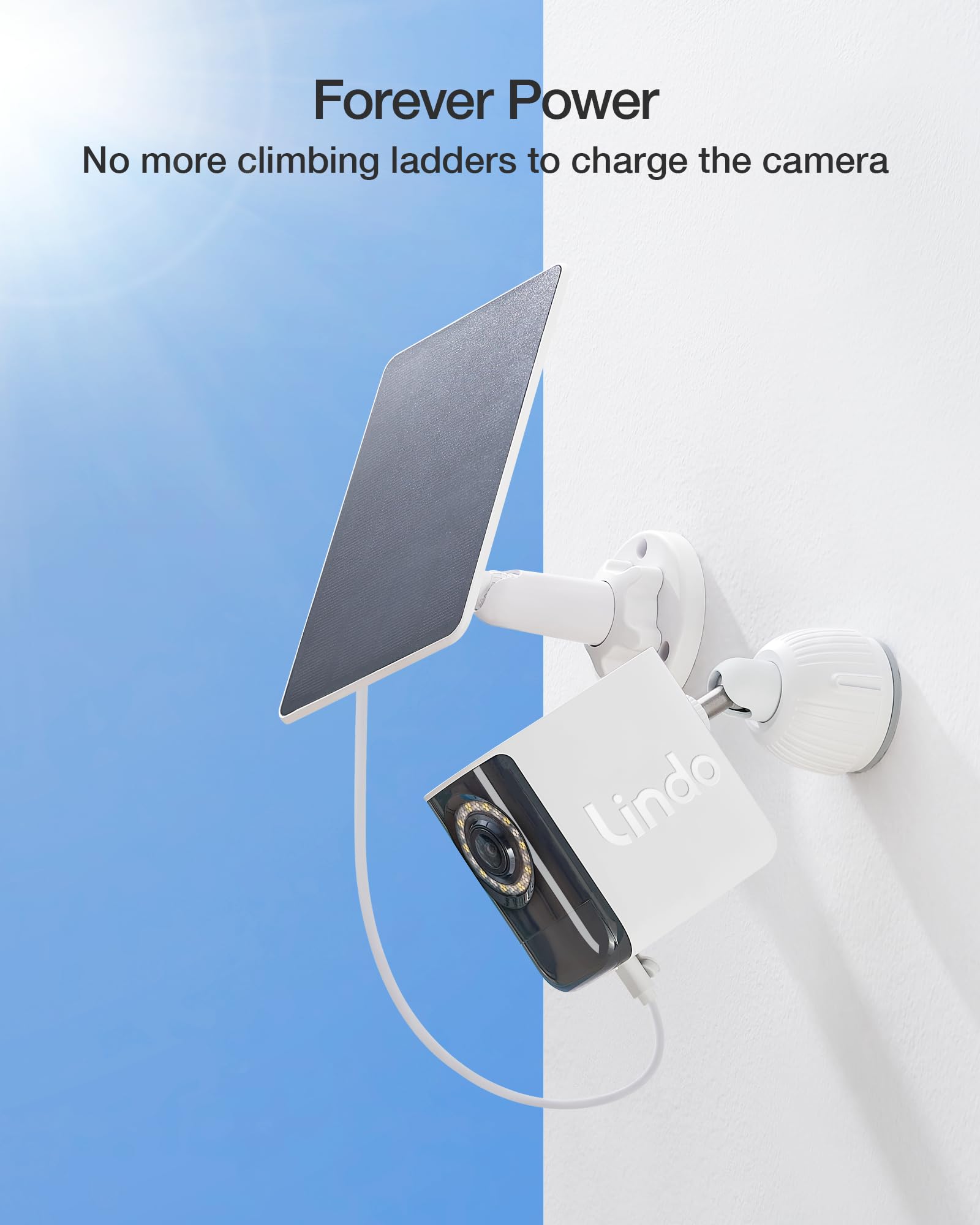 Lindo Solar Panel 3W Compatible with Lindo Doorbell Camera and Spotlight Camera