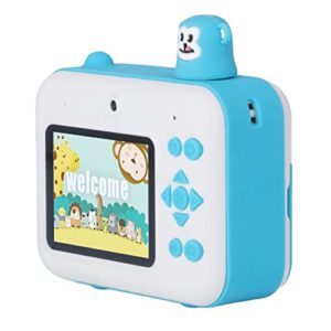 camera for kids, child selfie camera toy with 2.4in lcd screen, dual lens hd 1080p thermal printing camera with lanyard boys girls (sky blue)