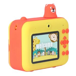 Camera for Kids, Child Selfie Camera Toy with 2.4in LCD Screen, Dual Lens HD 1080P Thermal Printing Camera with Lanyard Boys Girls (Yellow)