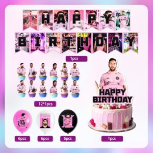 Baeccheo Football Birthday Party Decorations, Birthday Party Supplies Set Include Happy Birthday Banner, Balloons, Cake Topper and Cupcake Toppers for Boys Girls Football Themed Birthday