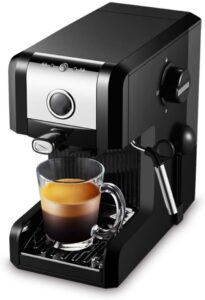 roltin espresso coffee machine maker 20 bar, capuccino, frothing milk foam, 1250w,steam nozzle capacity 0.97l removable drip tray compatible with preparing drinks