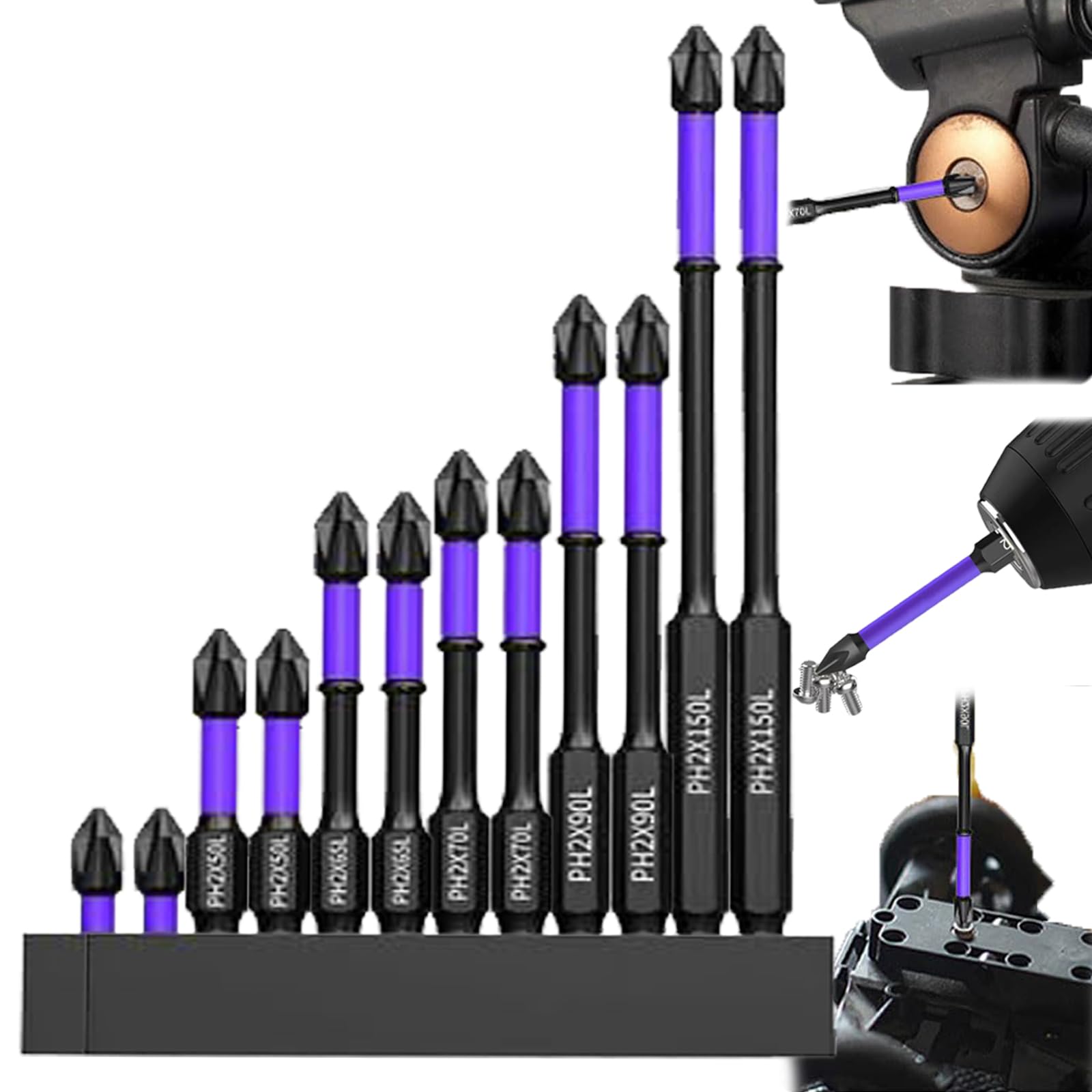 Upgraded High Hardness and Strong Magnetic Bit, Upgraded High Hardness and Strong Magnetic Bitboot, Aneedtools Magnetic Bits, Alloy Steel Impact Resistance and Non-slip Toothed Bits (2Sets)