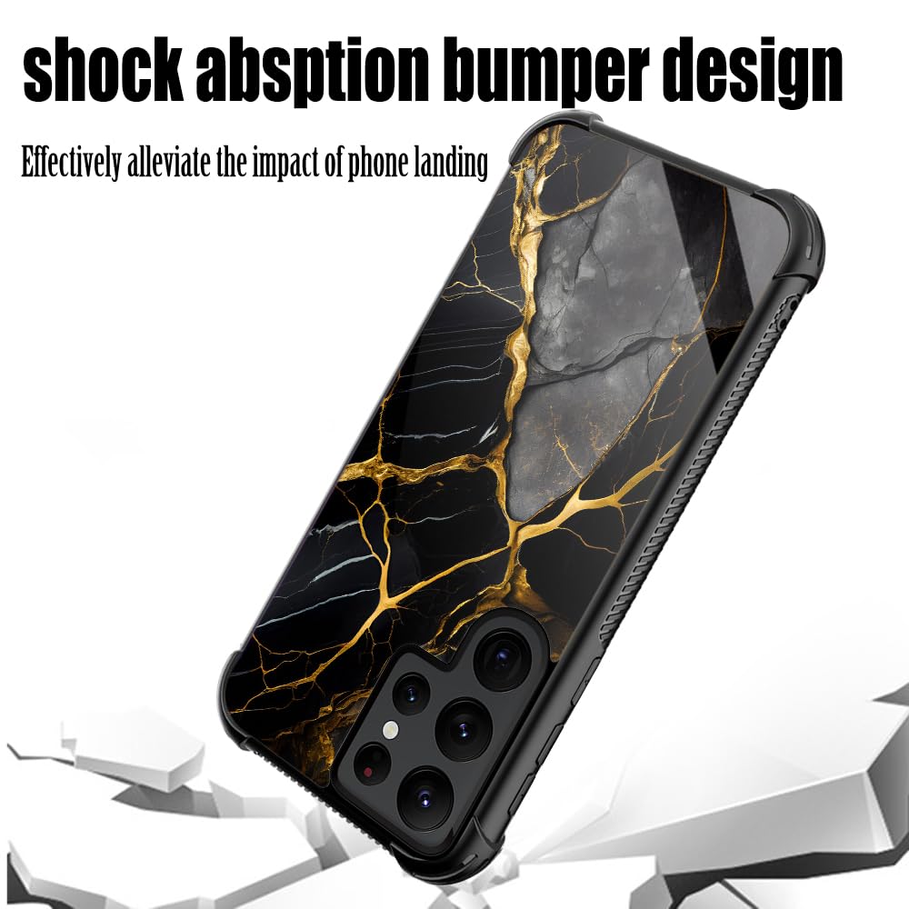 TnXee Case Compatible with Samsung Galaxy S23 Ultra,Black Gold Marble Galaxy S23 Ultra Cases for Boys,Shockproof Non-Slip Soft TPU Case Compatible with Samsung Galaxy S23 Ultra 6.8-inch