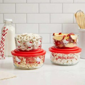 Pyrex 8-Piece Decorated Hello Kitty Glass Food Storage Set, 1459394