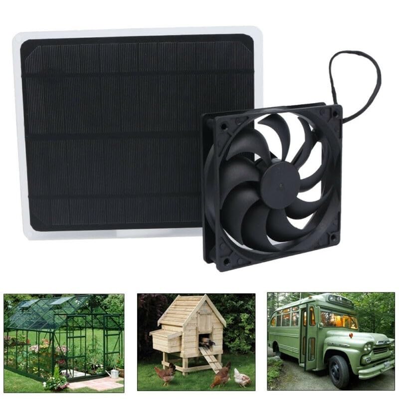 SICARO 3W Solar Fans Small Solar Powered Waterproof Fan Kit for Small Chicken Coops, Greenhouses, Doghouses, Sheds, And Other Enclosures