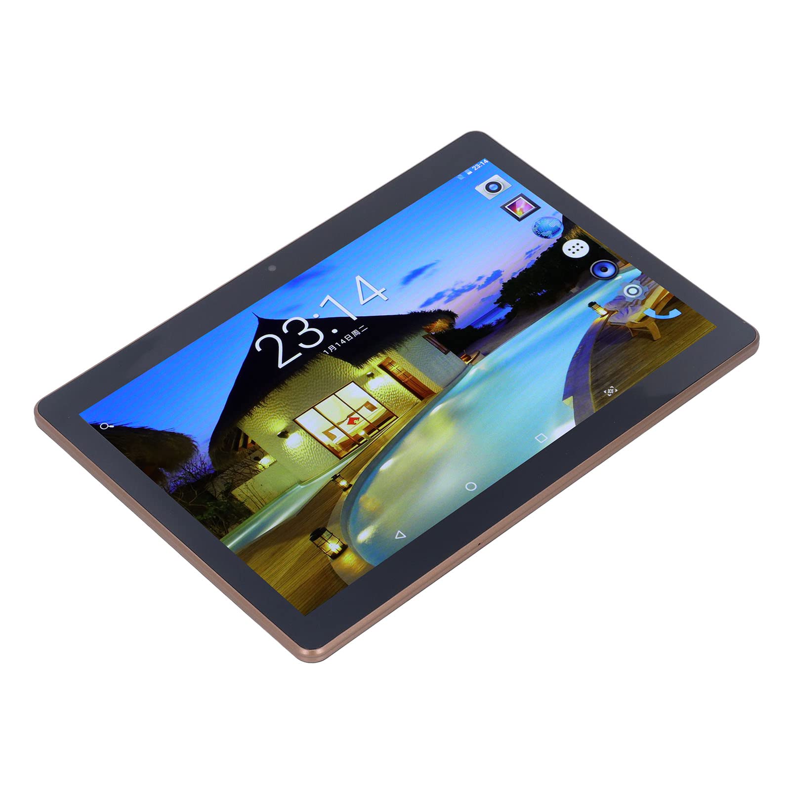 10.1 Inch Tablet, HD IPS Screen Flash CNC High Gloss Edge Body Octa Core Tablet with Grip for Daily (US Plug)