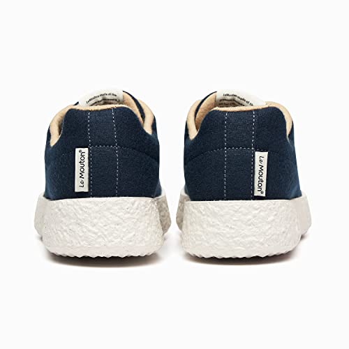 LE MOUTON Mate Merino Wool Comfortable Walking Shoes | Platform Shoes for Men and Women | Eco-Conscious Lightweight Walking Sneakers | Ladies Shoes Men's Fashion Sneakers Dark Navy