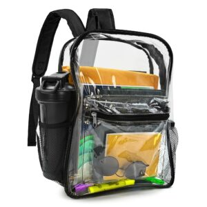 guard dog security clear bag - transparent backpack for sports event and concerts, 15 x 11 x 5 inches, small