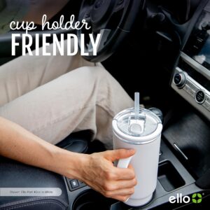 Ello Port 40oz Tumbler with Carry Loop & Integrated Handle, Vacuum Insulated Stainless Steel Reusable Water Bottle, Travel Mug with Leak Proof Lid & Straw, Perfect for Iced Coffee & Tea, Lilac