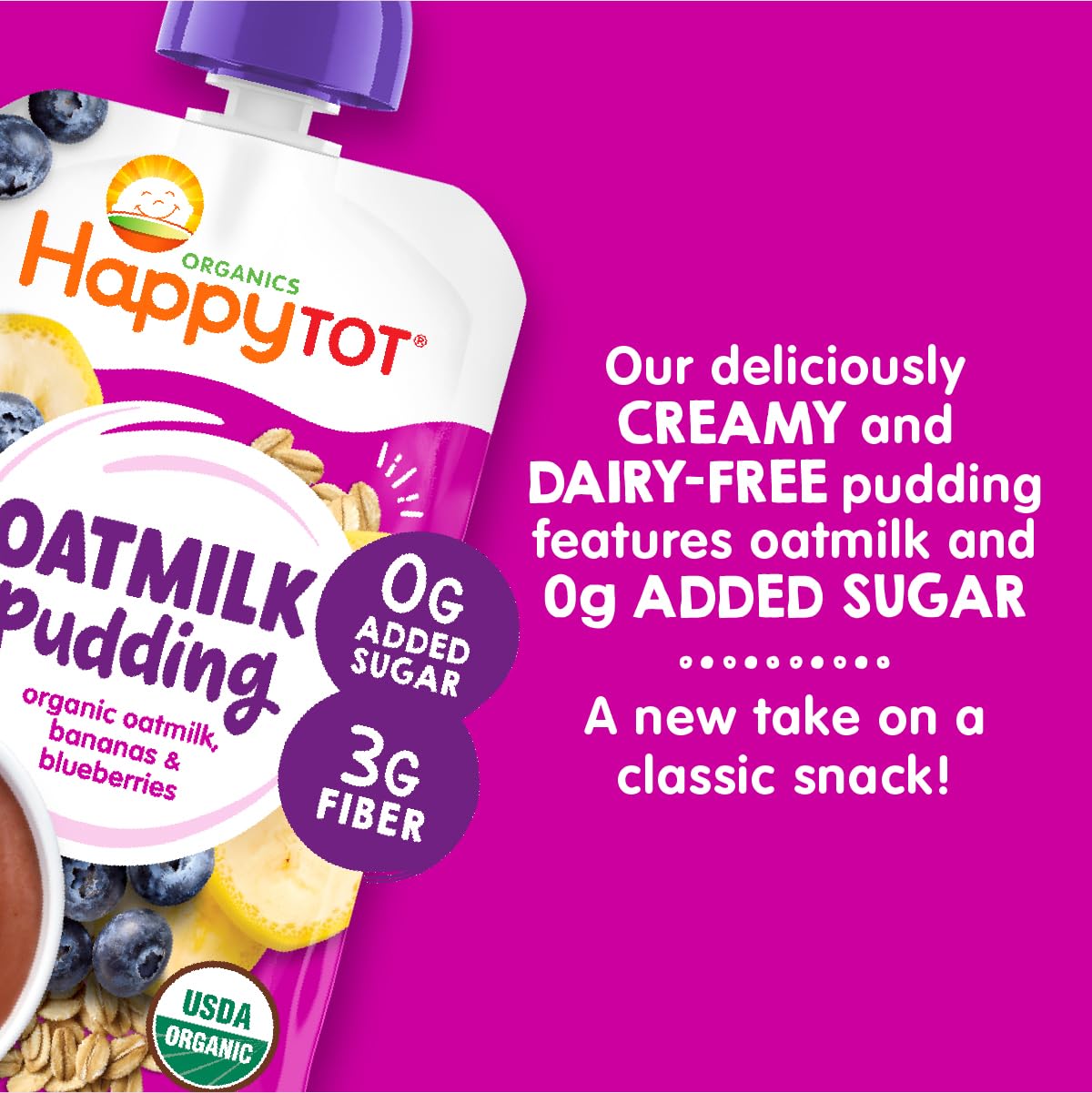 Happy Tot Oatmilk Pudding Variety Pack 4oz (Pack of 16)